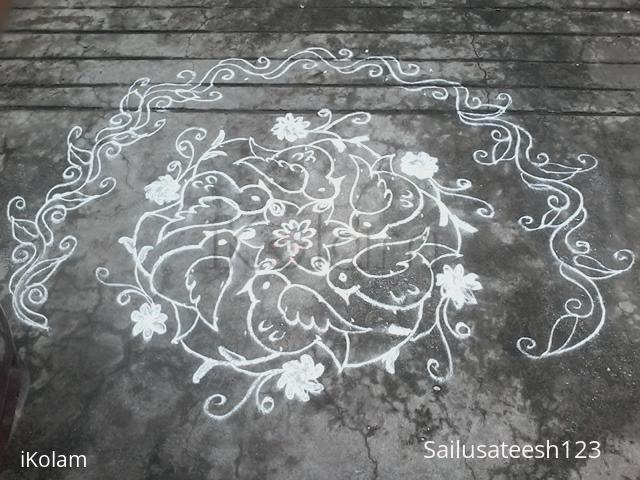 Rangoli: 9 to5 dotted birds kolam Rangoli: 9 to5 dotted birds kolam