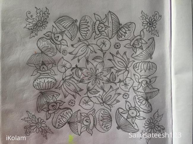 Rangoli: Kalasam rangoli,15-15 dots