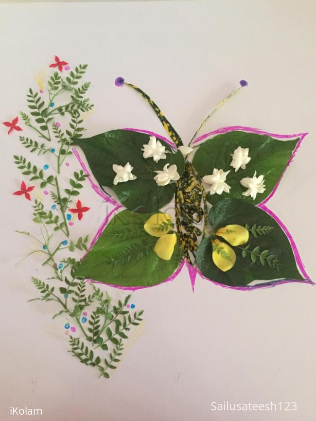Rangoli: Simple flower design... Rangoli: Simple flower design...