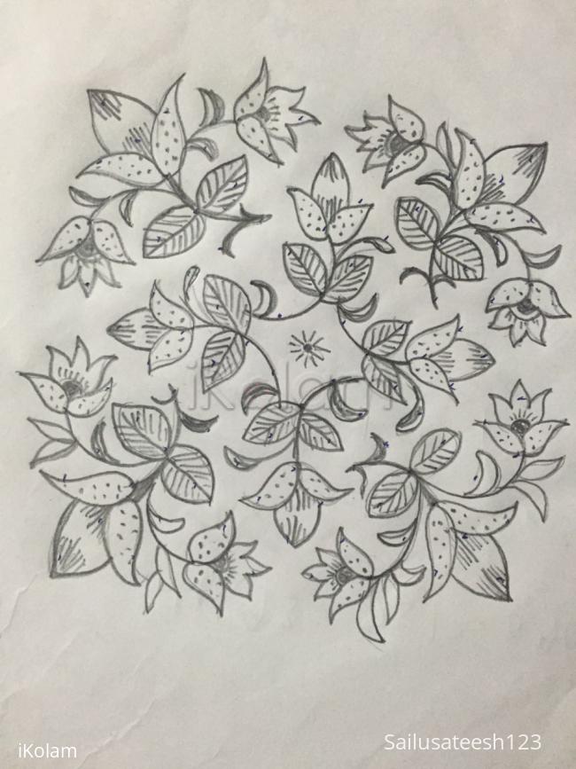 Rangoli: Simple flower kolam Rangoli: Simple flower kolam