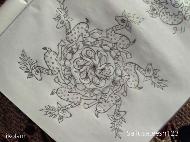 Rangoli: 11to 6 interlaced dotted kolam.... Rangoli: 11to 6 interlaced dotted kolam....