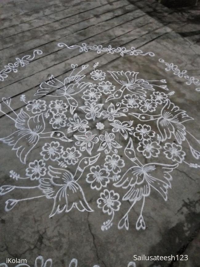 Rangoli: Flying cranes... Rangoli: Flying cranes...