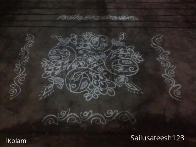 Rangoli: Floor version.... peacocks Rangoli: Floor version.... peacocks