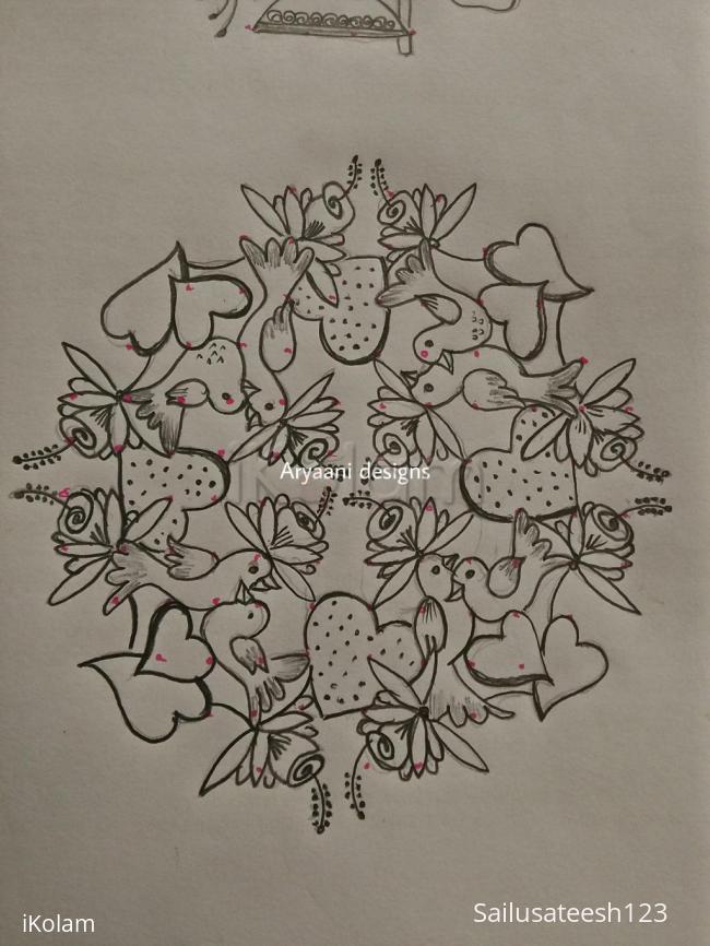 Rangoli: Love birds...