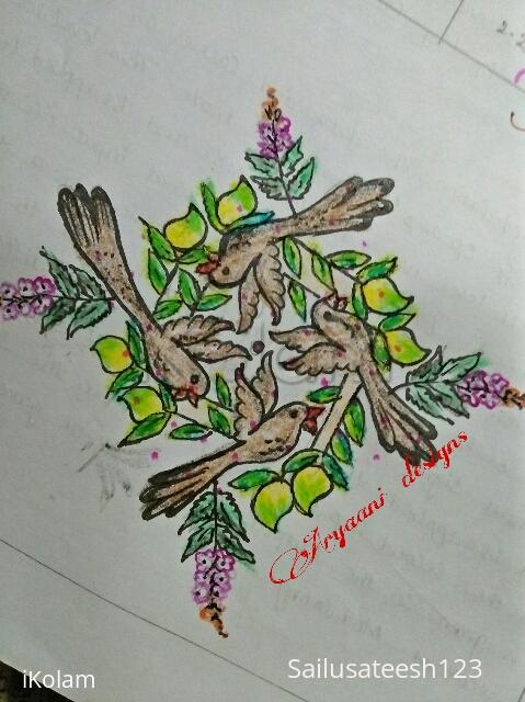 Rangoli: One more creation..... For ugaadi Rangoli: One more creation..... For ugaadi