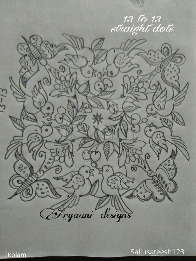 Rangoli: Birds and butterflies... 