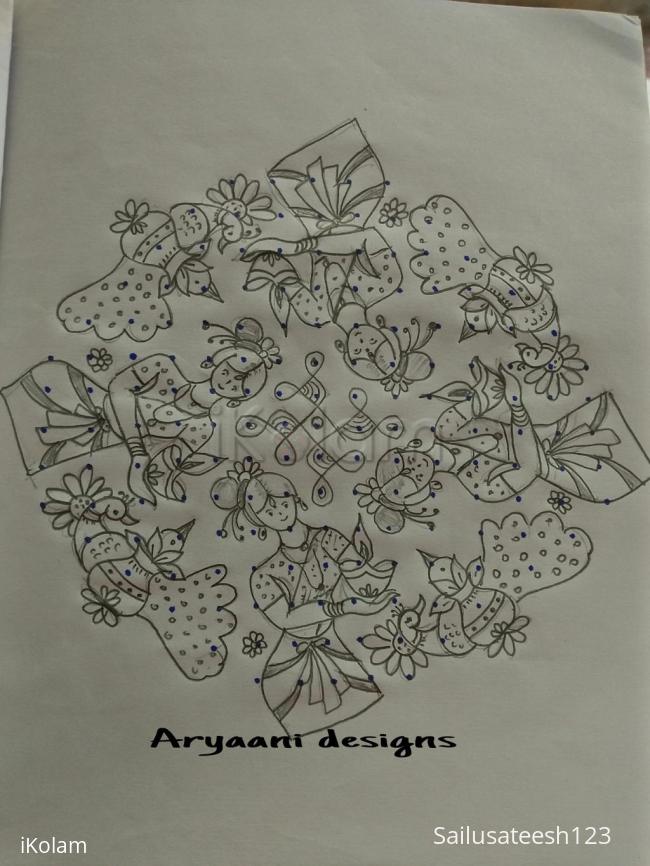Rangoli: One more peacock kolam... Rangoli: One more peacock kolam...