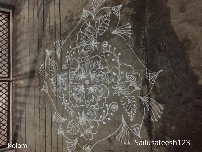 Rangoli: Gulabi puvvula muggu Rangoli: Gulabi puvvula muggu