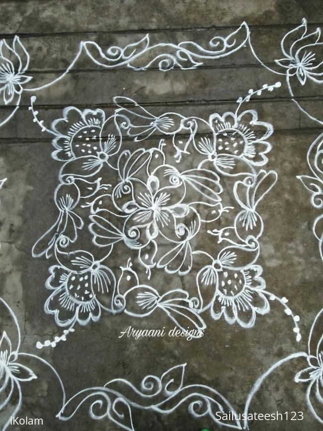 Rangoli: Simple birds kolam... Rangoli: Simple birds kolam...