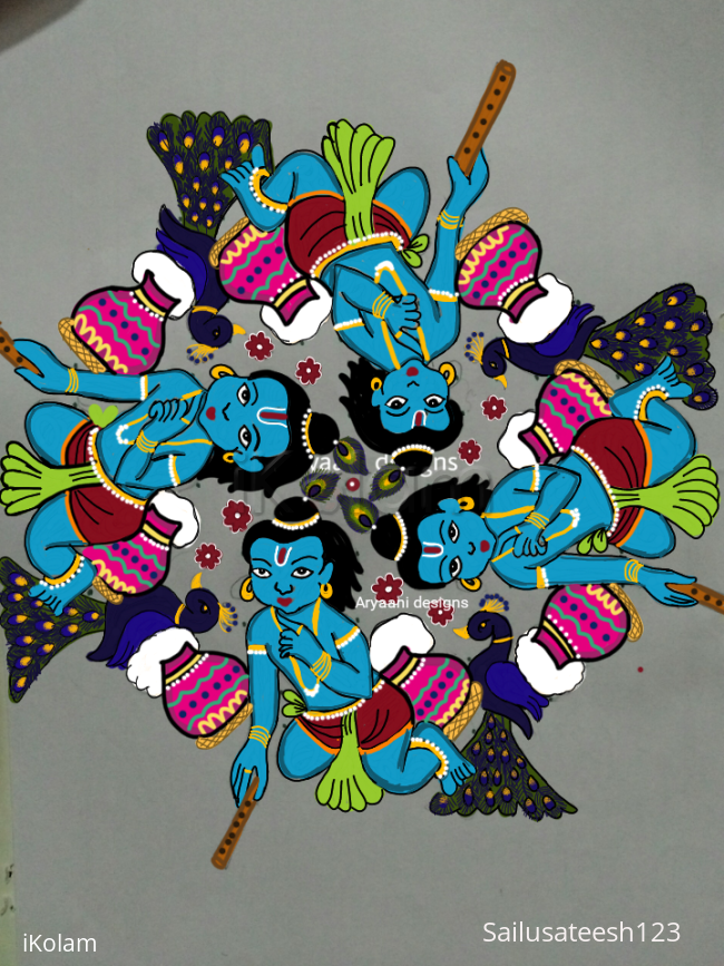 Rangoli: Little krishna..