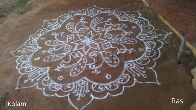 Rangoli:  Peacock Rangoli