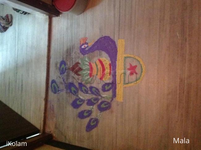 Rangoli: Peacock kolam