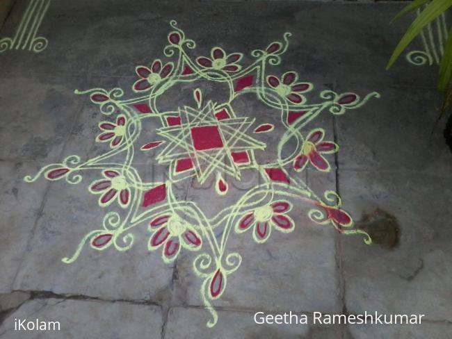 Rangoli: Red and Yellow beauty Rangoli: Red and Yellow beauty