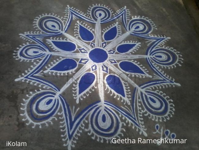 Rangoli: Navarathri Special! Day-2 Navy blue!!