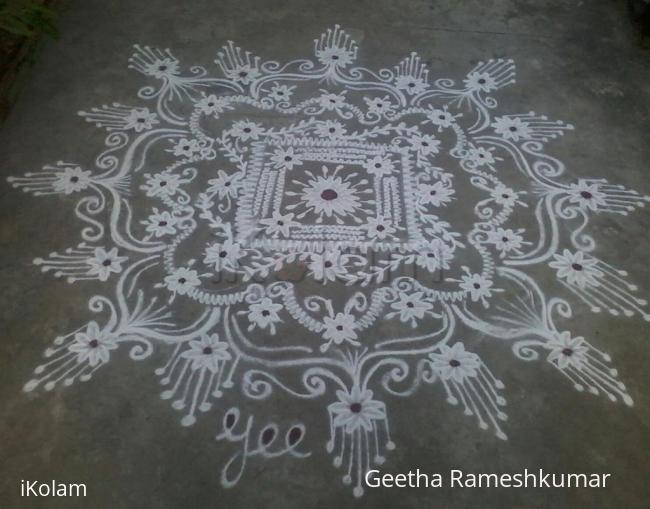 Rangoli: Navarathri Special! Day-7 White!!