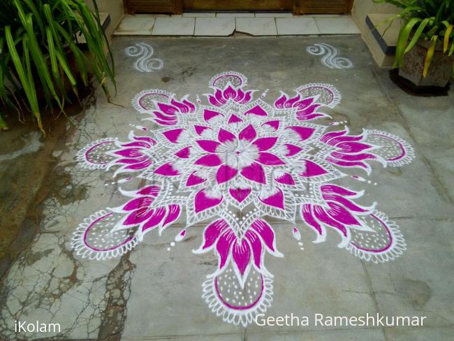 Rangoli: Navarathri day 8 Pink! Rangoli: Navarathri day 8 Pink!