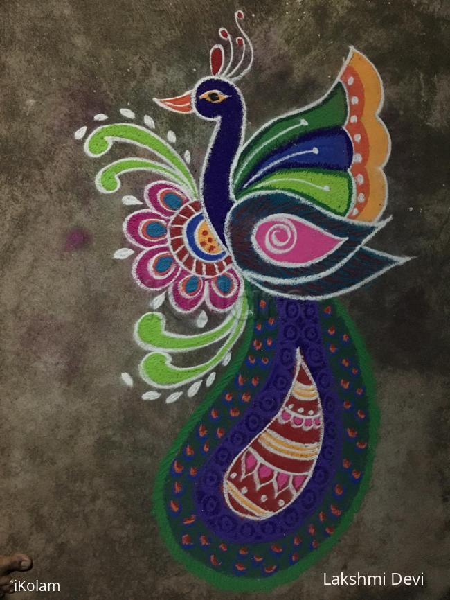 Rangoli: peacock rangoli
