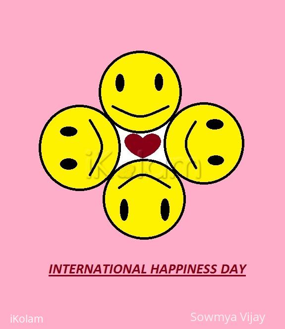 Rangoli: International Happiness Day Rangoli: International Happiness Day