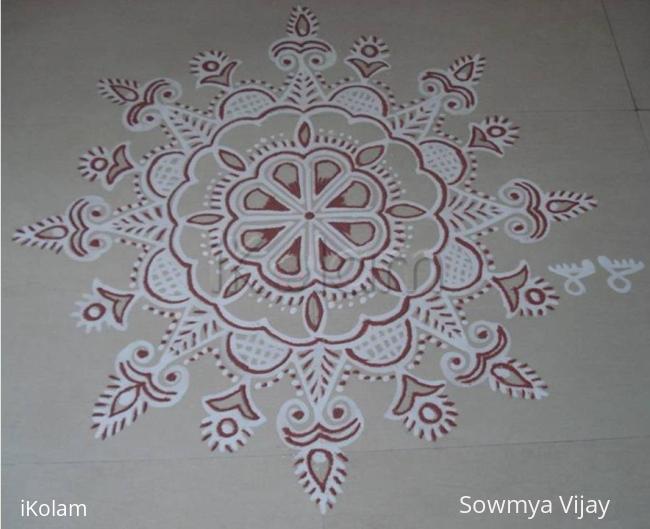 Rangoli: Free hand Design for Krishna Jayanthi