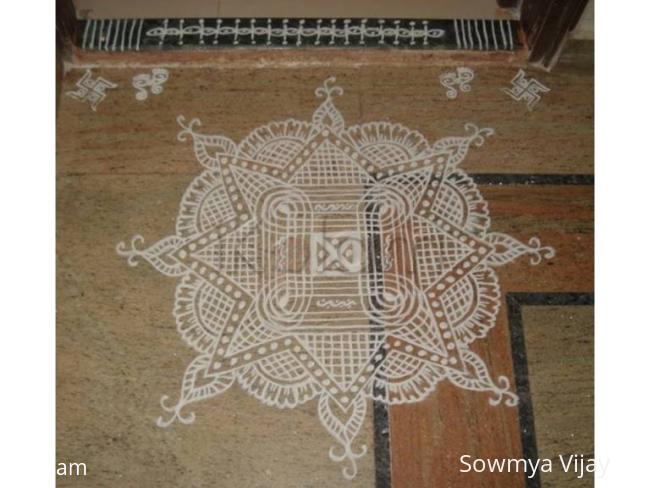Rangoli: Navaratri Seventh day kolam
