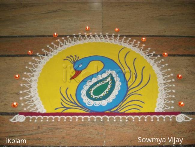 Rangoli: Peacock Diwali Rangoli-2