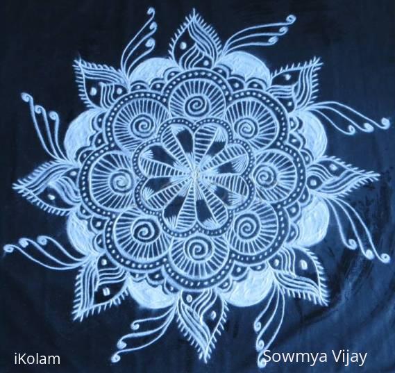 Rangoli: Free Hand Black and white Design