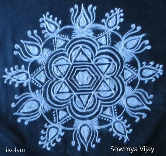 Rangoli: Free hand design in black and white