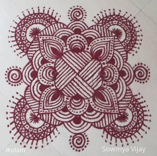 Rangoli: Free hand design with recycled colours