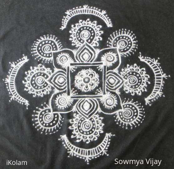 Rangoli: Fusion design in B & W