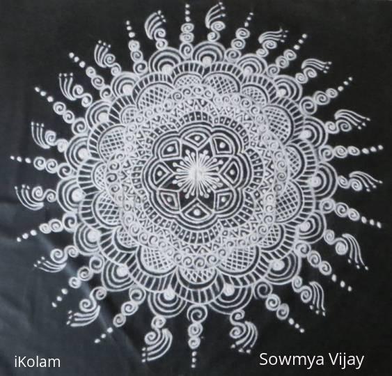 Rangoli: Free hand design in black and white Rangoli: Free hand design in black and white