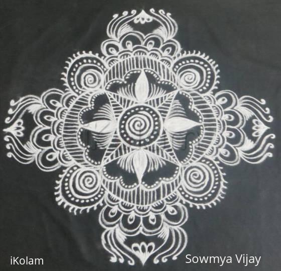 Rangoli: Free hand design in black and white