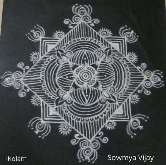 Rangoli: Free hand design in black and white