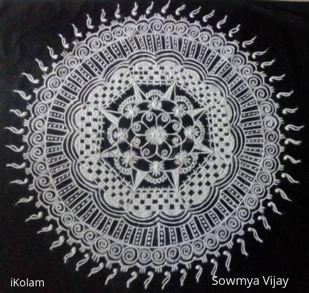 Rangoli: Free hand design in black and white Rangoli: Free hand design in black and white