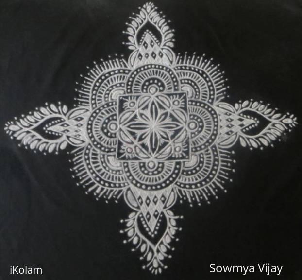 Rangoli: Free hand design in black and white Rangoli: Free hand design in black and white
