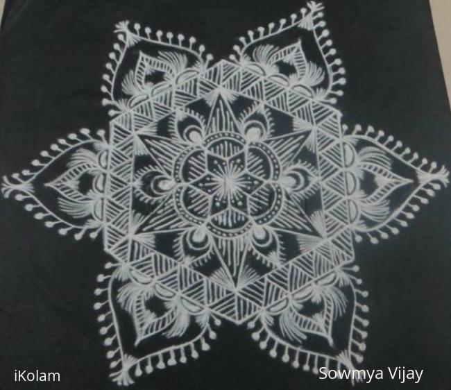 Rangoli: Free hand design in black and white
