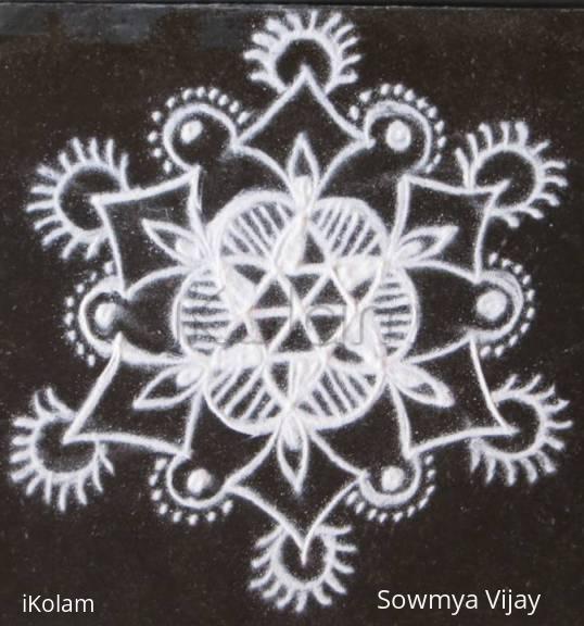Rangoli: Free hand design in black and white Rangoli: Free hand design in black and white