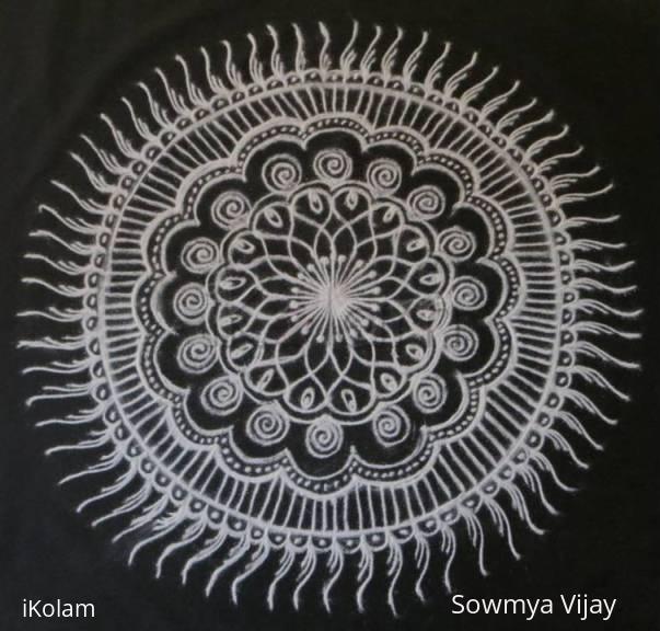 Rangoli: Free hand design in black and white Rangoli: Free hand design in black and white