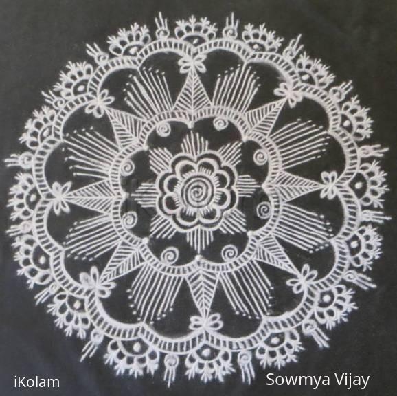 Rangoli: Free hand design in black and white