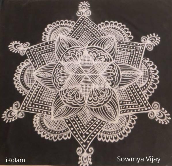 Rangoli: Free hand design in black and white Rangoli: Free hand design in black and white