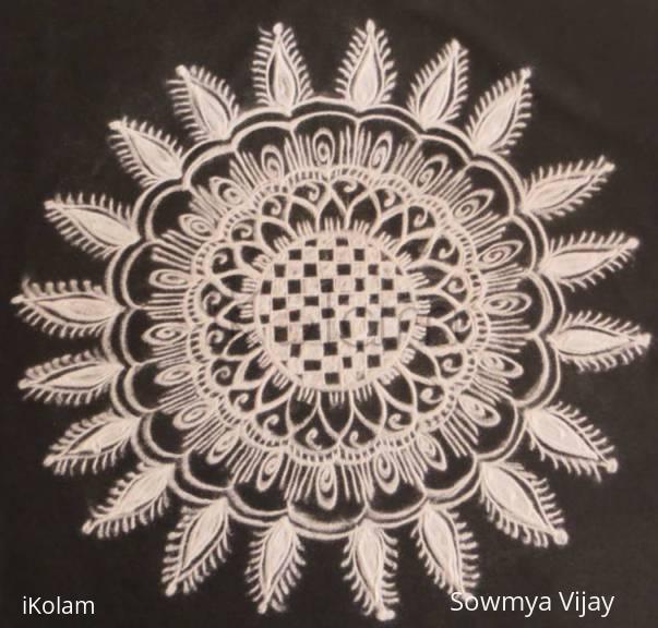 Rangoli: Free hand design in black and white Rangoli: Free hand design in black and white