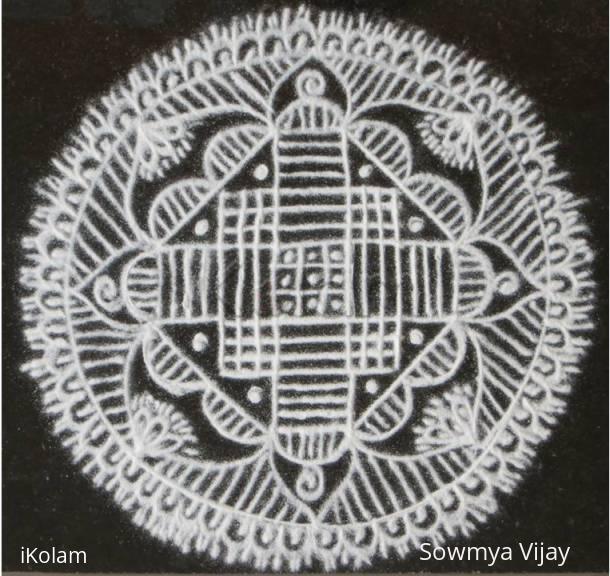 Rangoli: Free hand design in black and white Rangoli: Free hand design in black and white