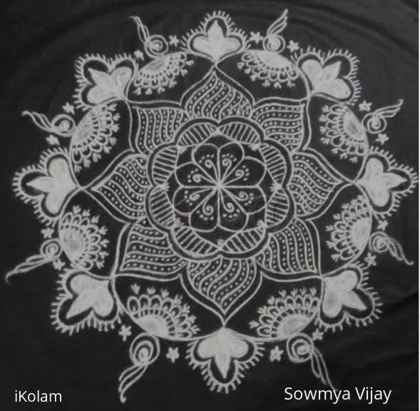 Rangoli: Free hand design in black and white