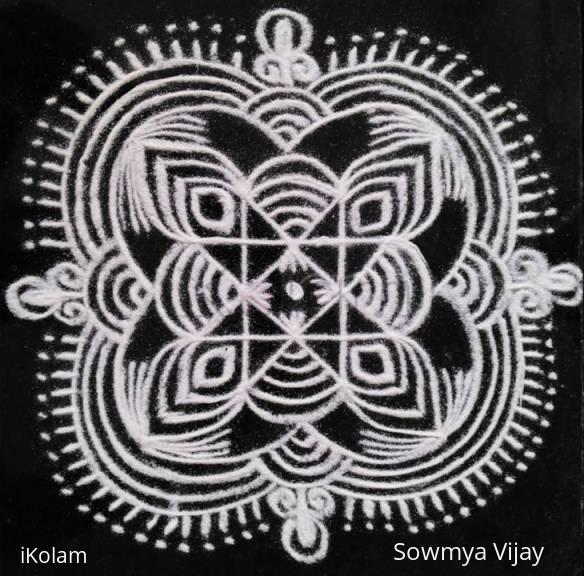 Rangoli: Free hand black and white