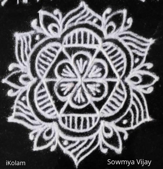 Rangoli: Freehand black and white