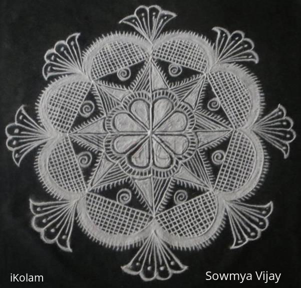 Rangoli: Free hand black and white