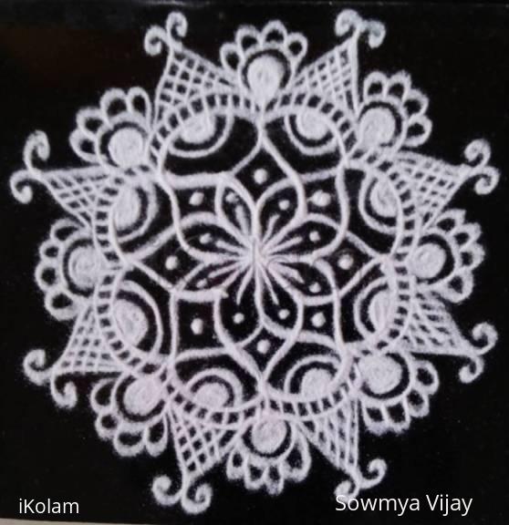 Rangoli: Free hand black and white