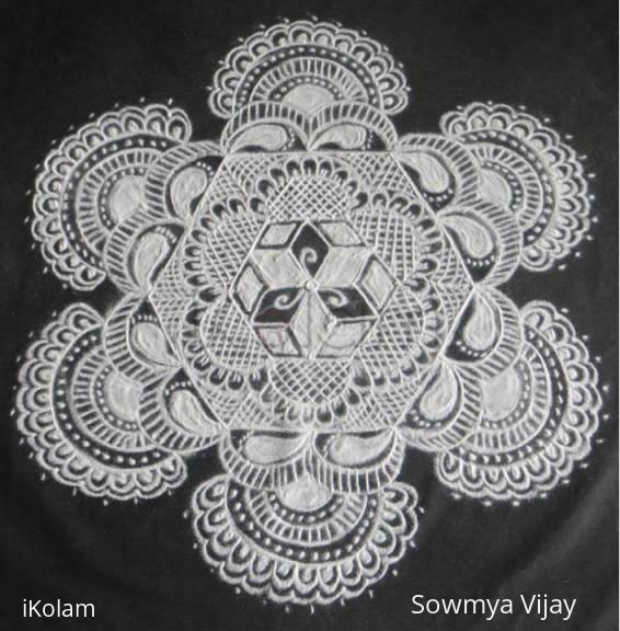Rangoli: Free hand design in Black and White Rangoli: Free hand design in Black and White
