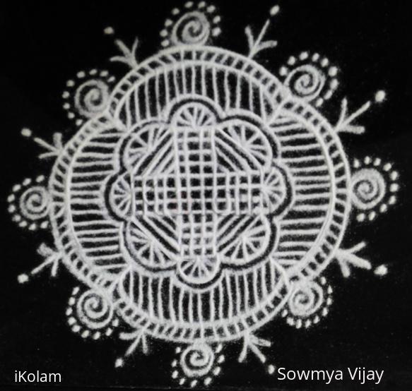 Rangoli: Free hand design in Black and White