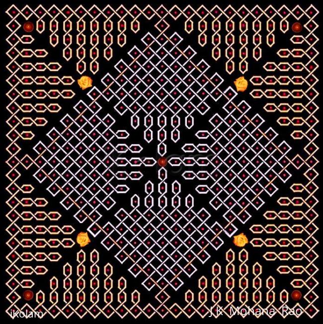 Rangoli: 23x23 (529) dot chikku kOlam 
