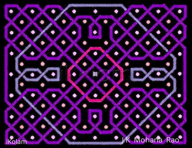 Rangoli: A rangOli with dots in seven rows and nine columns Rangoli: A rangOli with dots in seven rows and nine columns